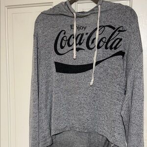 Coca Cola Gray Hooded Lightweight Pullover with Logo